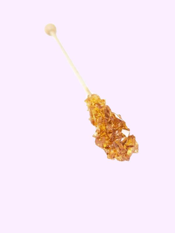 rock candy, rock candy on a stick, cane sugar, hand crafted, brown rock candy